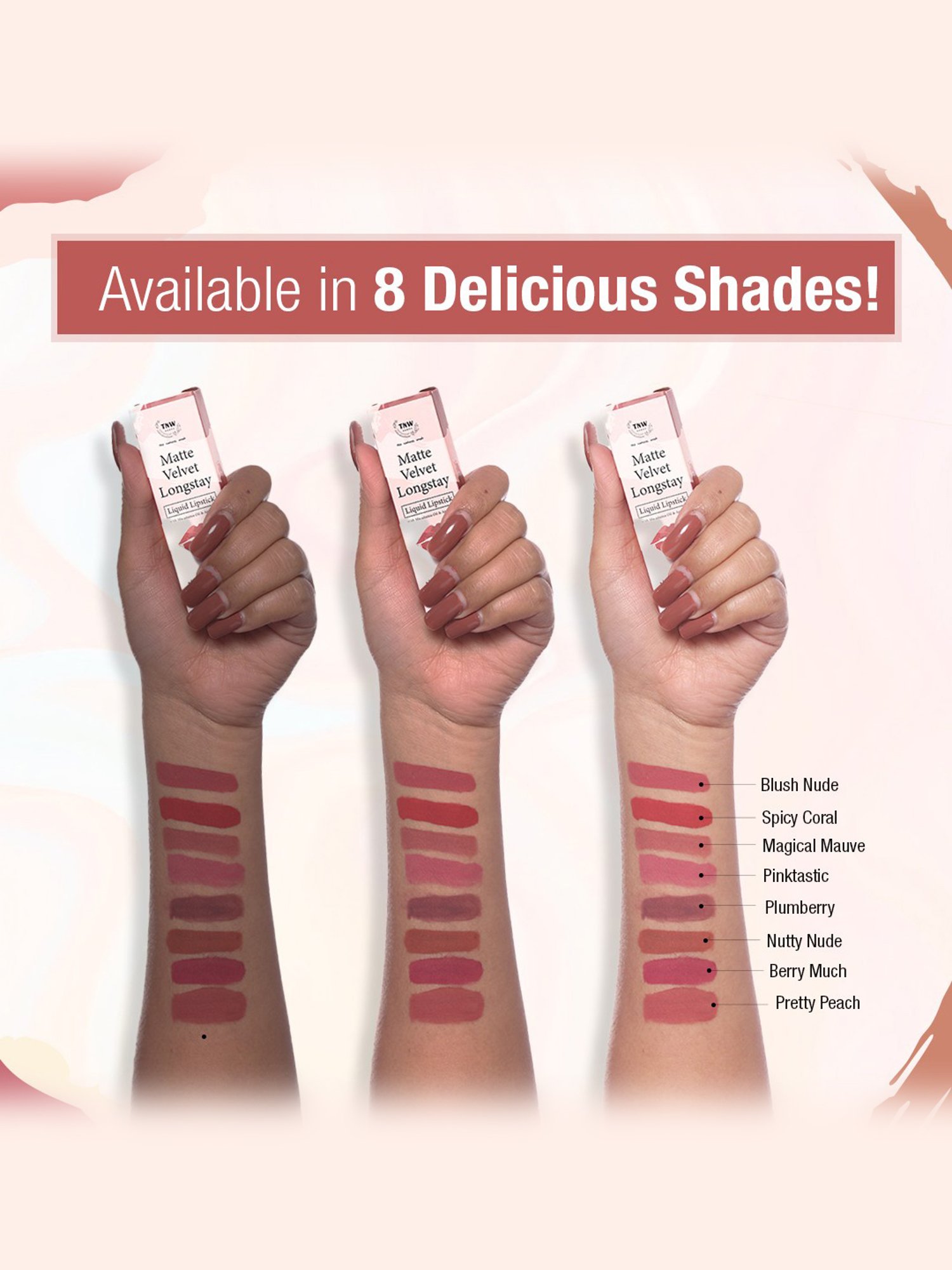 TNW-The Natural Wash Matte Velvet Longstay Mini Liquid Lipstick Blush Nude - 1.2 ml