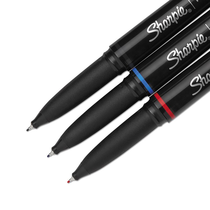 Sharpie Grip Porous Point Stick Permanent Water Resistant Pen Assorted Ink Fine 3/Set 1758054