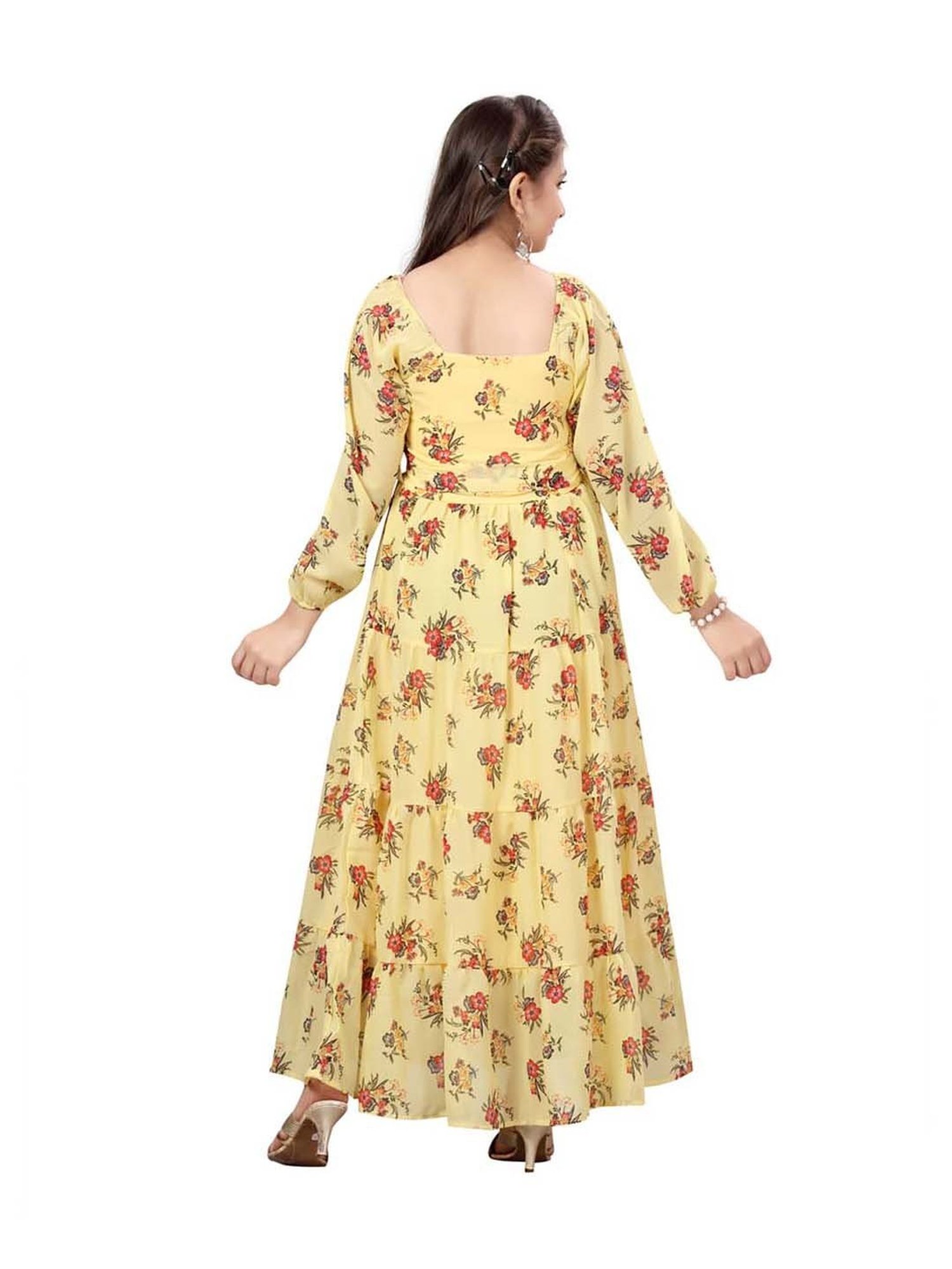 Peppermint Kids Black & White Printed Full Sleeves Dress