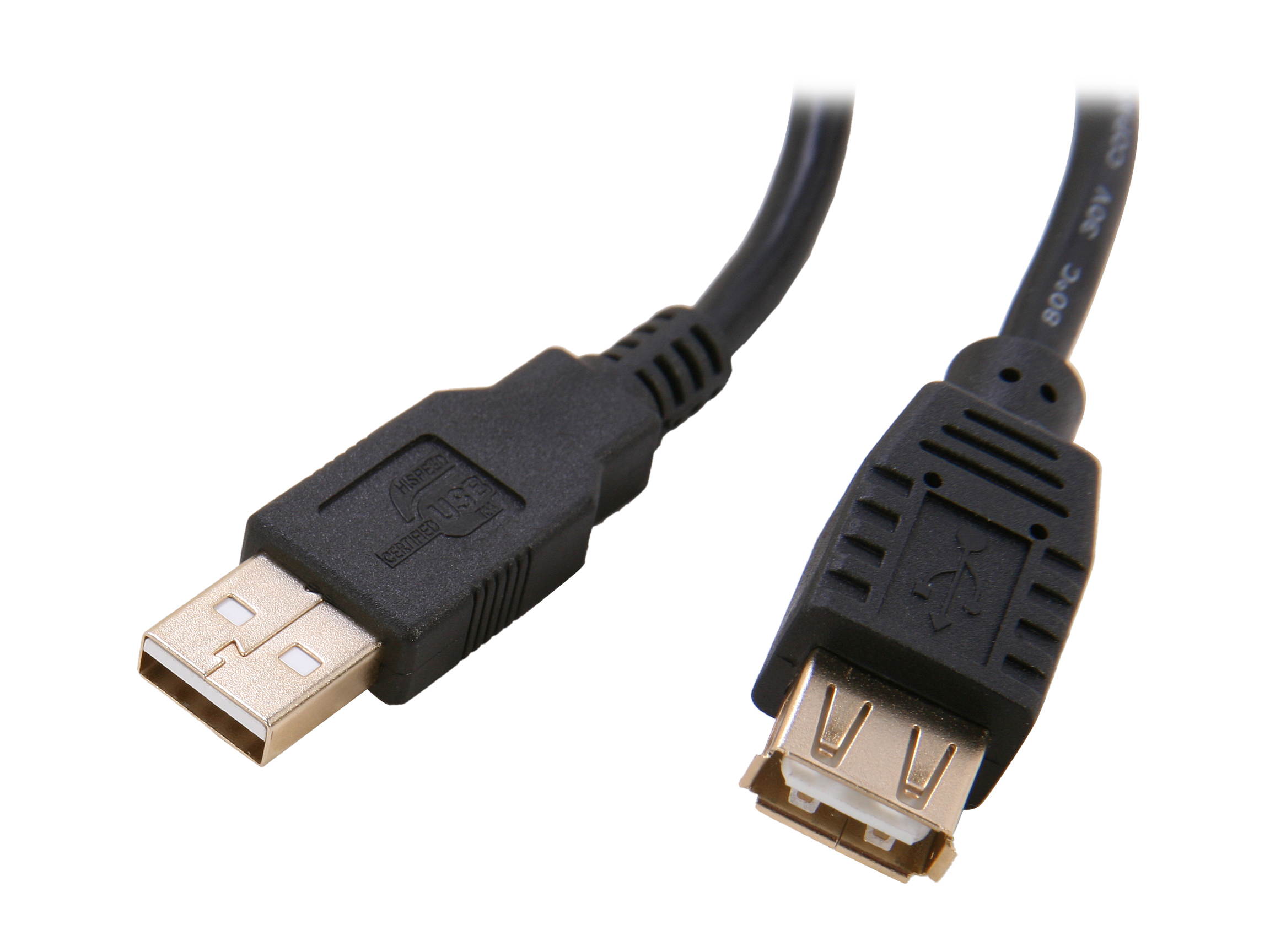 Rosewill RCAB-11004 USB2.0 A Male to A Female Extension Cable, Gold Plated, Black