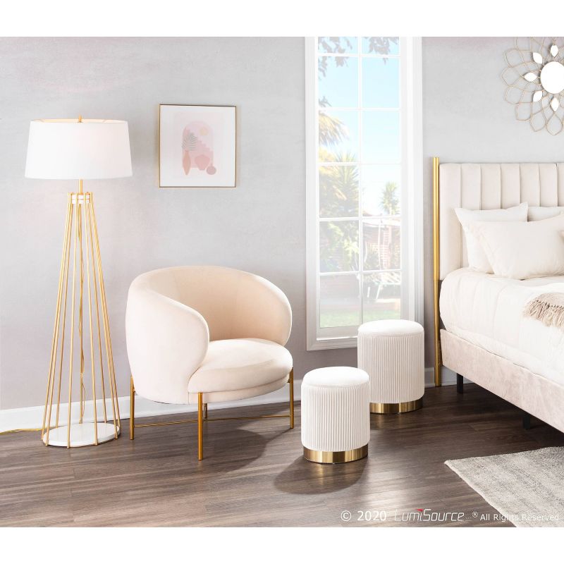 Canary Contemporary Floor Lamp with Metal Shade White (Includes LED Light Bulb) - LumiSource