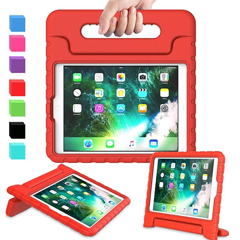 Kids Case for iPad 97 20172018 iPad Air 2 Light Weight Shock Proof Convertible Handle Stand Friendly Kids Case for 97inch iPad 5th 6th Gen iPad Air 1 iPad Air 2 Red