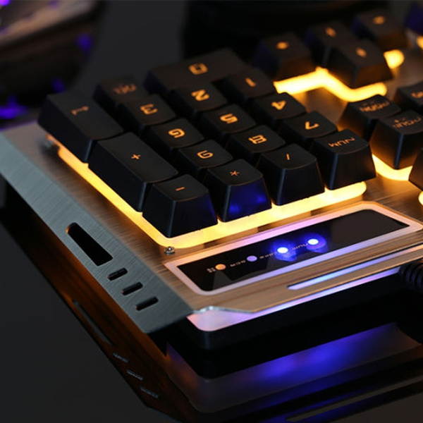 V1 USB Wired Ergonomic Backlit Mechanical Feel Gaming Keyboard Mouse Set