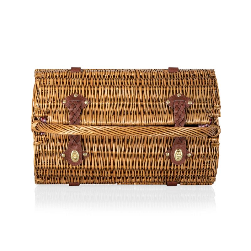 Northlight 15.5" Hand Woven Willow 2-Person Picnic Basket and Accessory Set - Brown