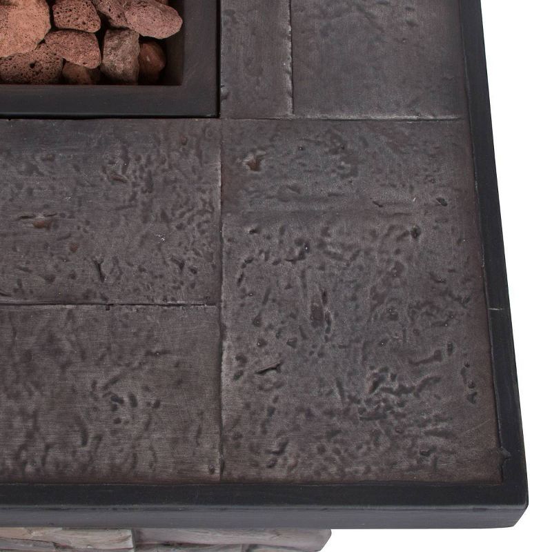 48" Sevilla Outdoor Propane Gas Fire Pit with Lava Rocks - Shine Company Inc.