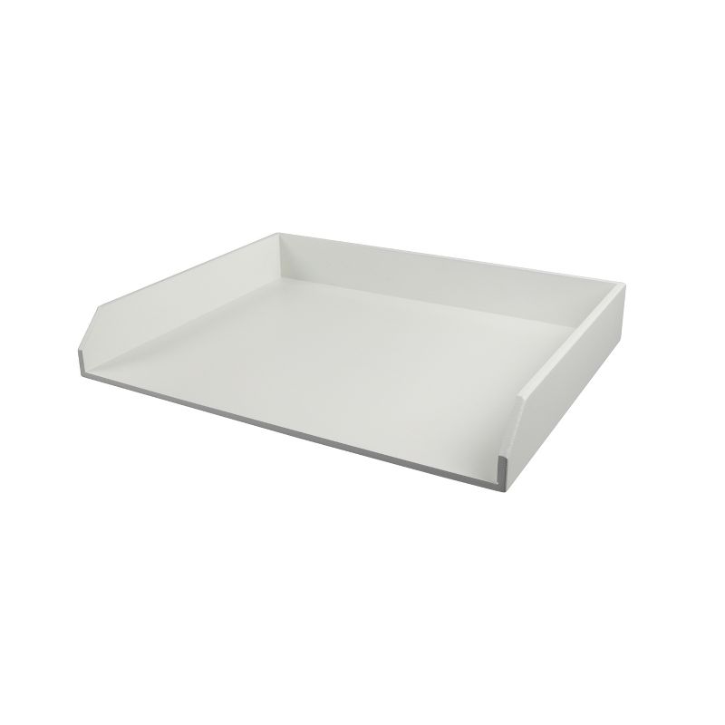 Design Ideas SimpleStructure Stackable Letter Tray - Letter and Document Desk Organization - White, 13.5" x 10.3" x 2.2"