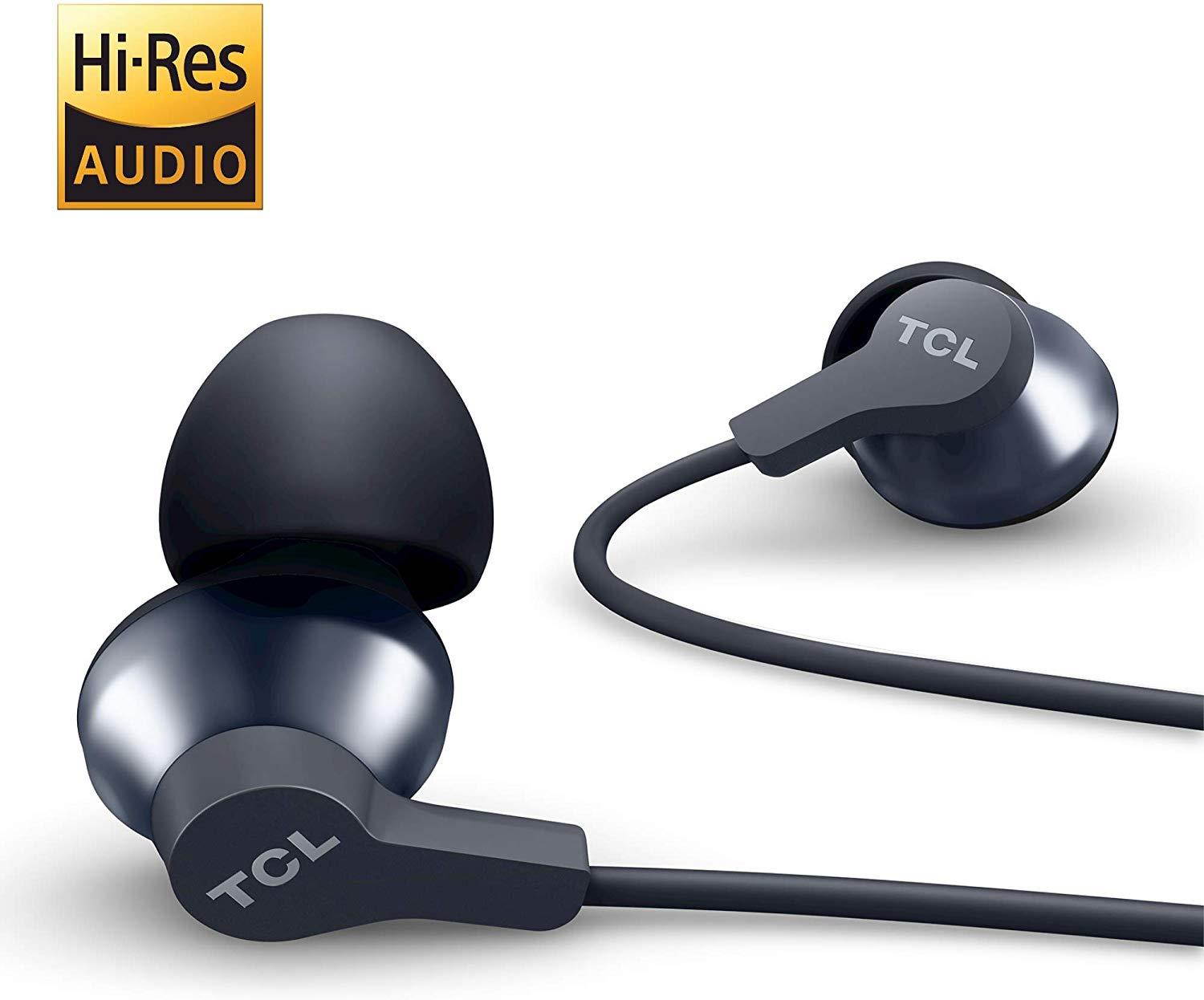 TCL Elit100 in-Ear Earbuds Hi-Res Wired Noise Isolating Headphones with Built-in Mic &ndash; Cement Gray