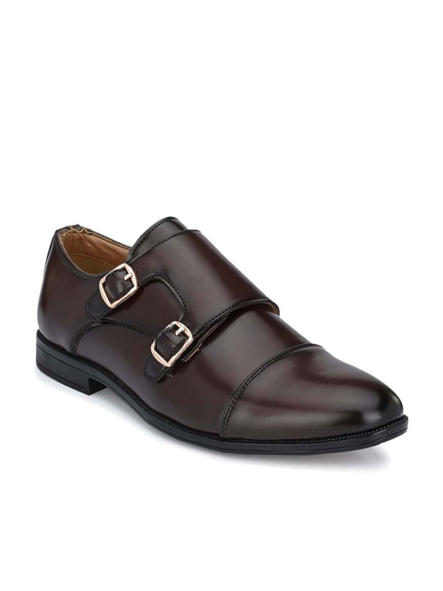 El Paso Men's Brown Monk Shoes