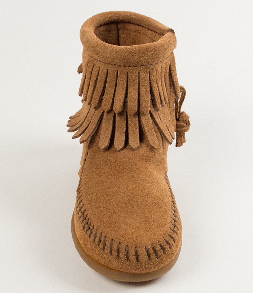 Minnetonka Girls' Double Fringe Suede Boots (Infant)
