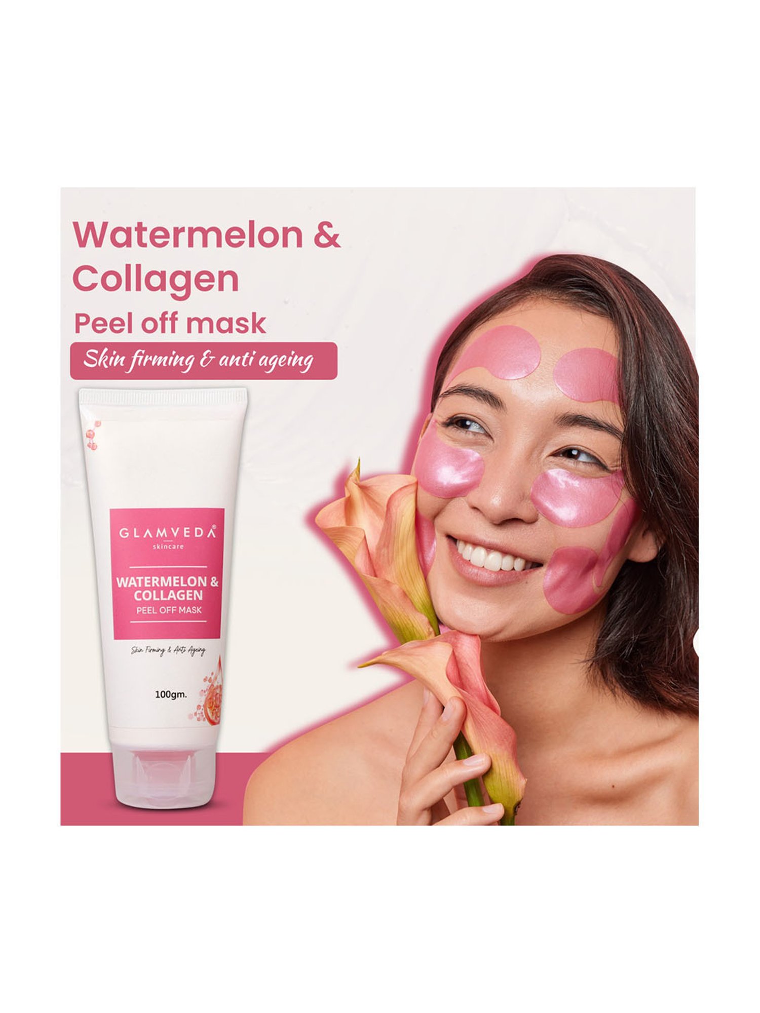 Glamveda Watermelon and Collagen Peel Off Mask - 100 gm