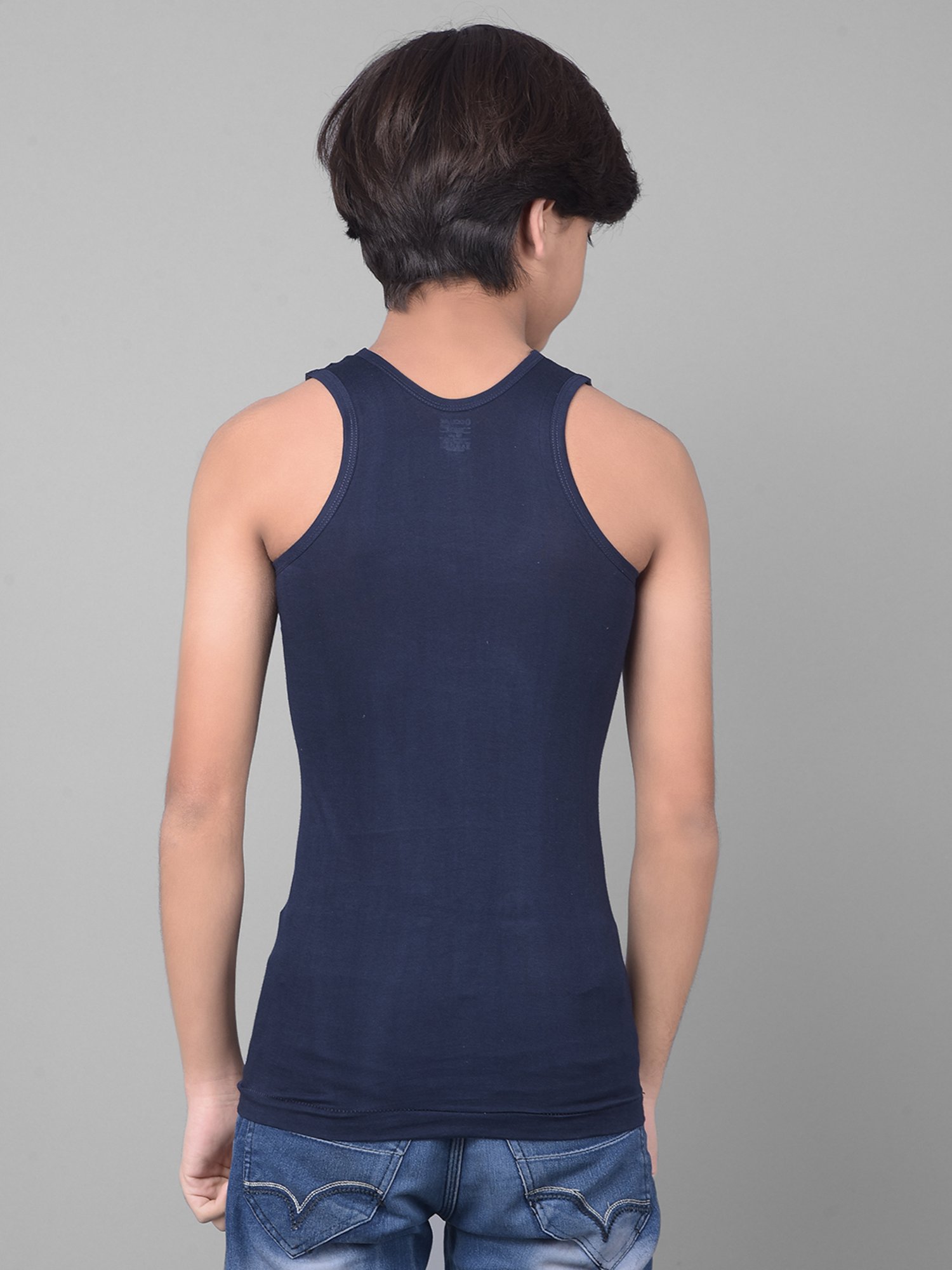 Dollar Bigboss Boys Multicolor Solid Vest (Pack Of 3)