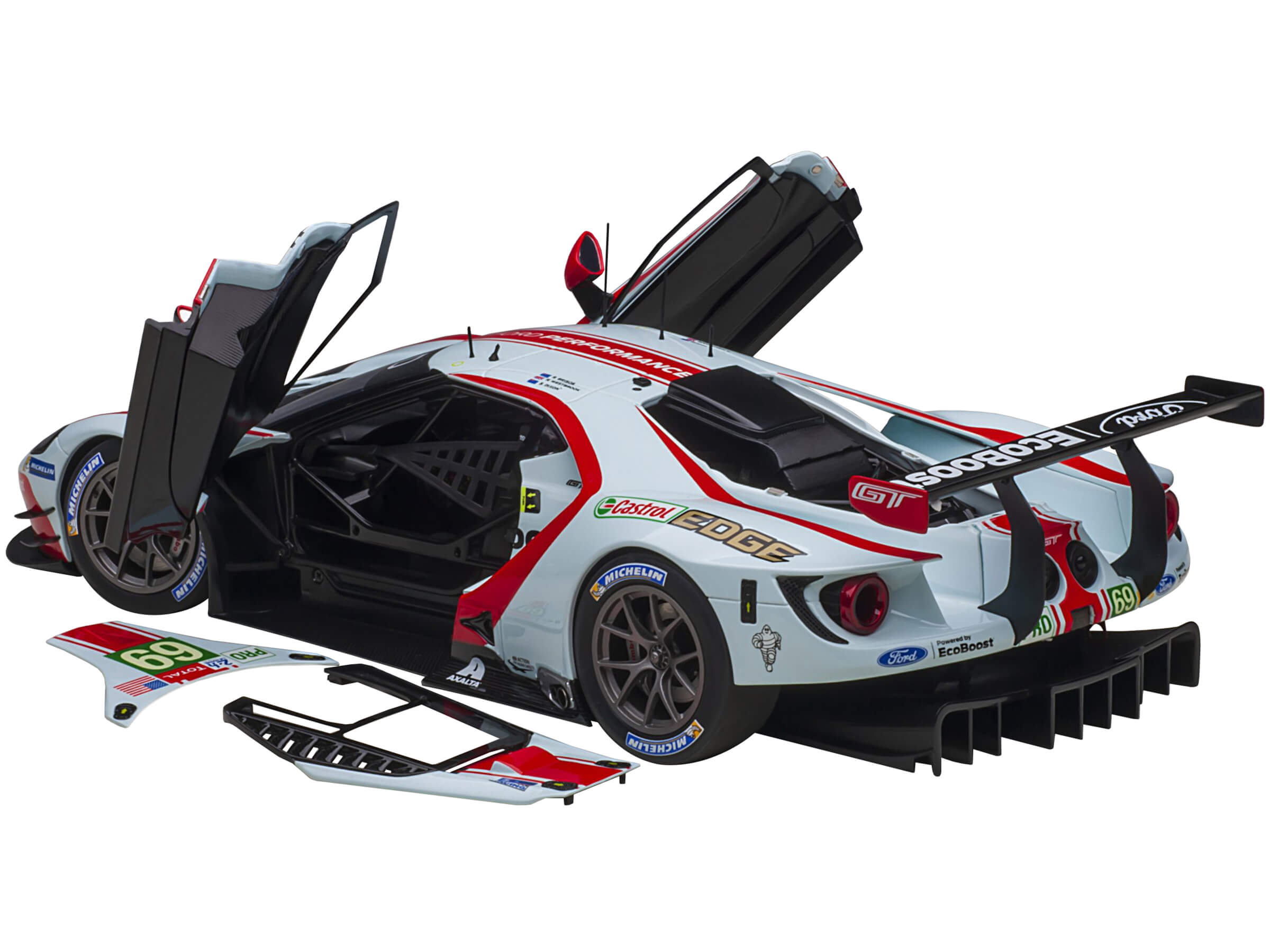 Ford GT40 MK IV #1 Dan Gurney - A. J. Foyt Winner "24 Hours of Le Mans" (1967) with Acrylic Display Case 1/18 Model Car by Spark