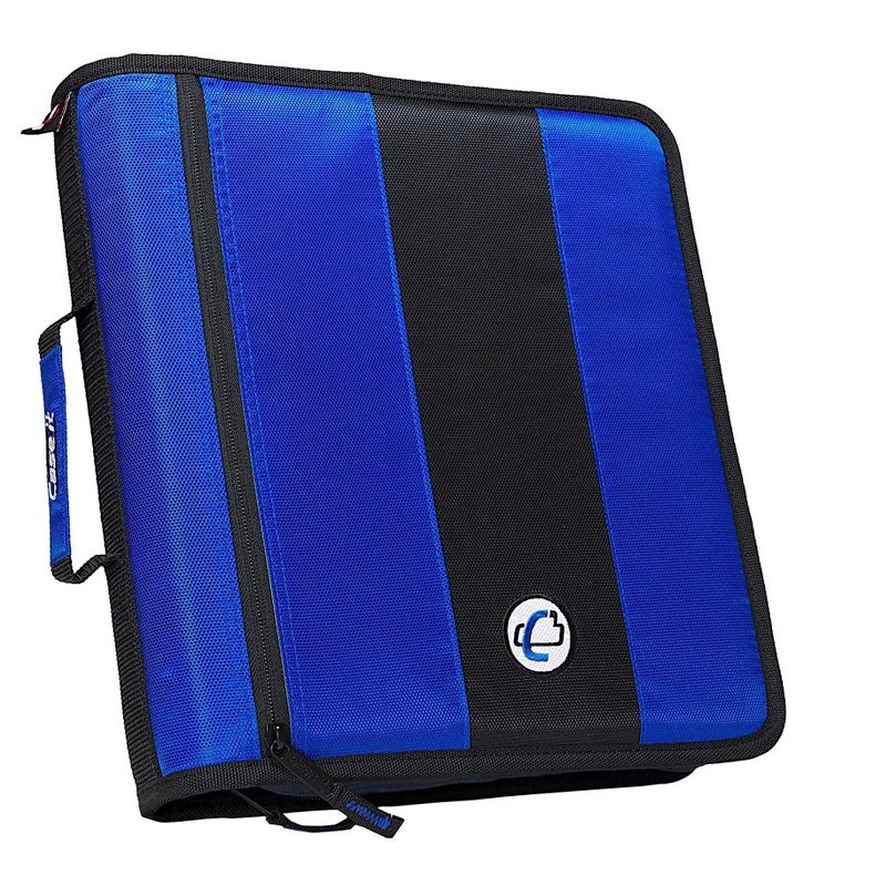 Case It Case-it Classic 2 3-Ring Zipper Binder, Blue D251