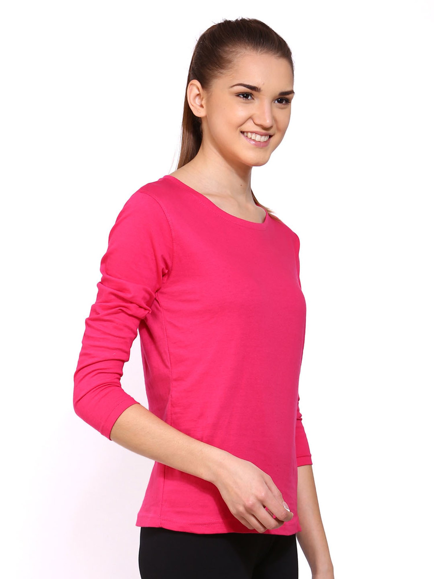 Appulse Dark Pink Cotton Slim Fit T-Shirt