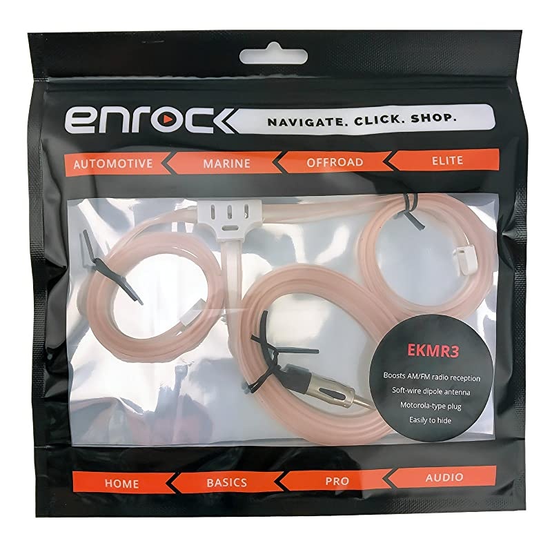 EKMR3 Marine Soft Wire AMFM Radio Antenna Flexible Hideaway Cable 22 with 31 Wire Extension
