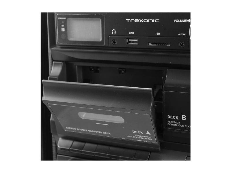 Trexonic TRX-811BS 3-Speed Turntable With CD Player, Dual Cassette Player
