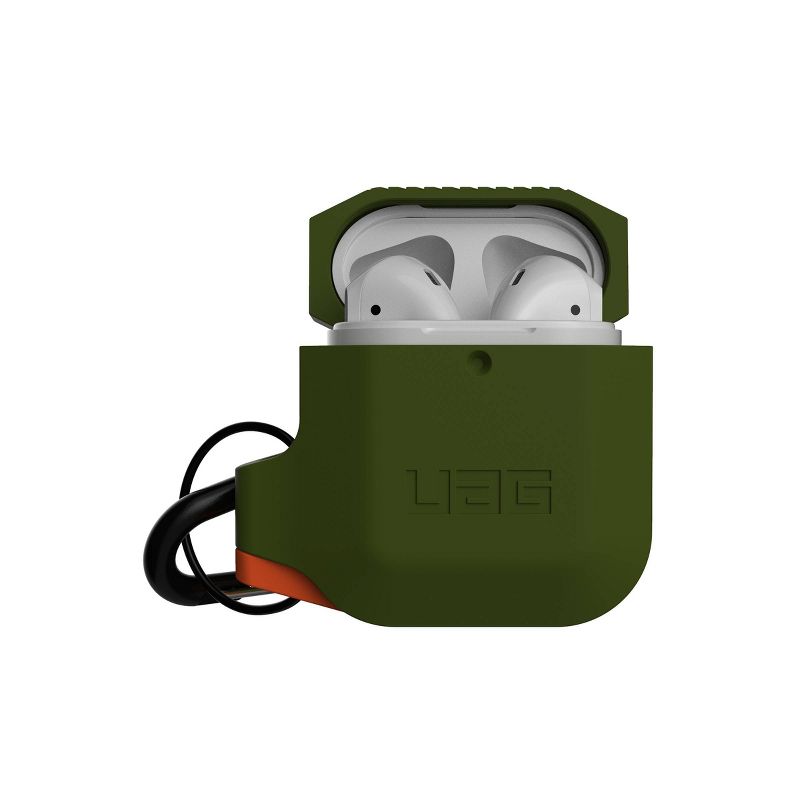 Urban Armor Gear (UAG) Apple Airpods (1st/2nd Gen) Silicone Case - Olive Drab/Orange