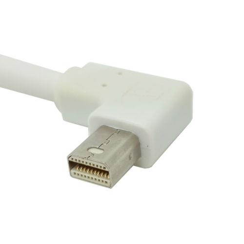 Left Angled 90 degree Mini DisplayPort Mini DP Male to HDMI Female Converter Cable Adapter White