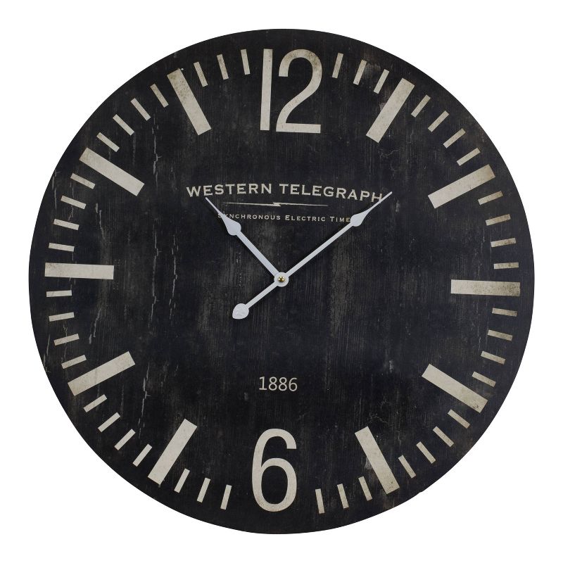 VIP Home Garden 23"x1.5"x23" Wall Clock 23" Black