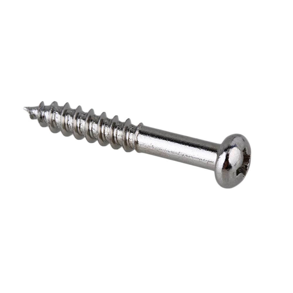 BQLZR 2.6mm Thread Dia Chrome Guitar Pickup Mounting Screws 28.5mm Length Set