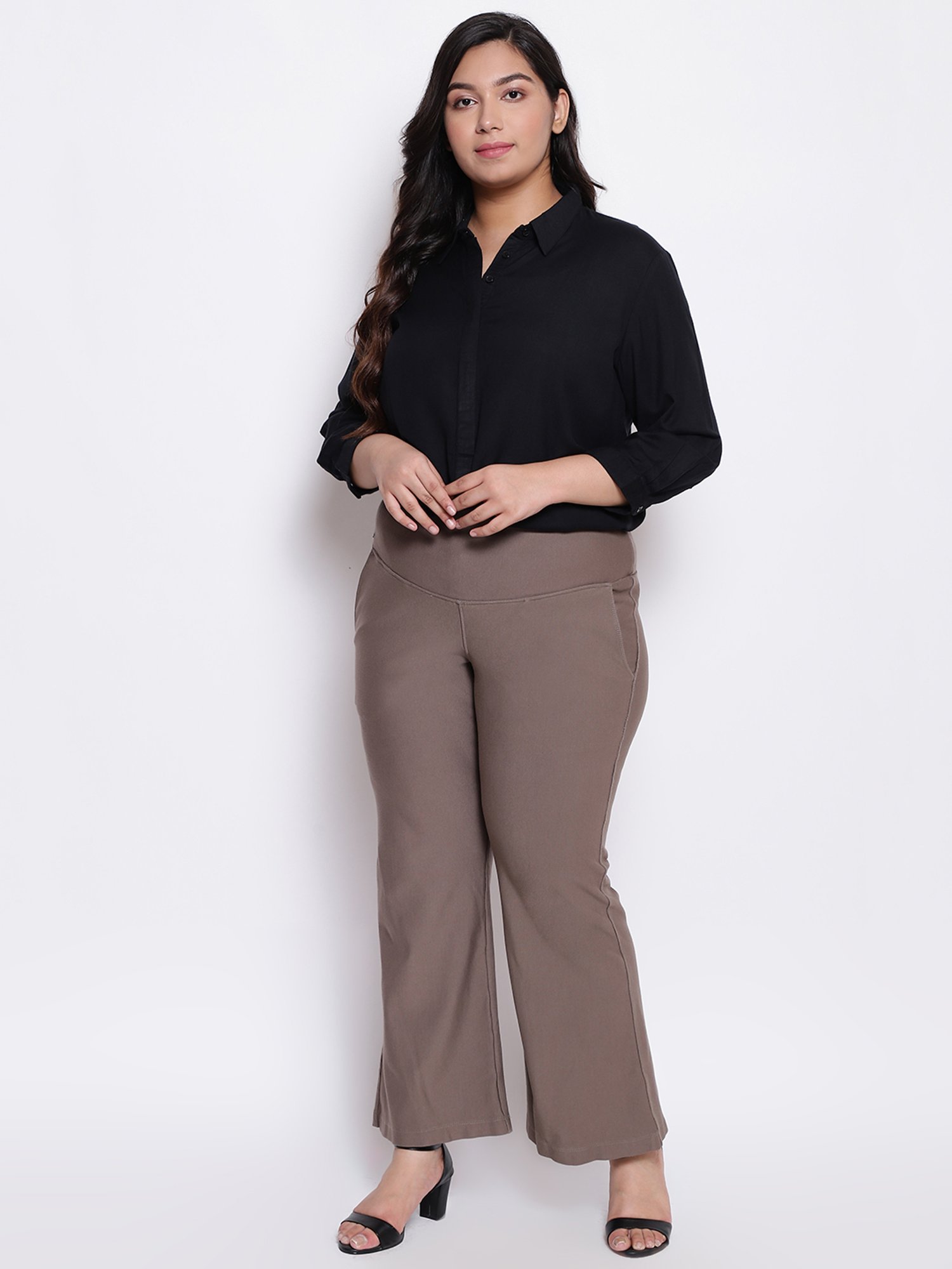 Amydus Brown Mid Rise Pants