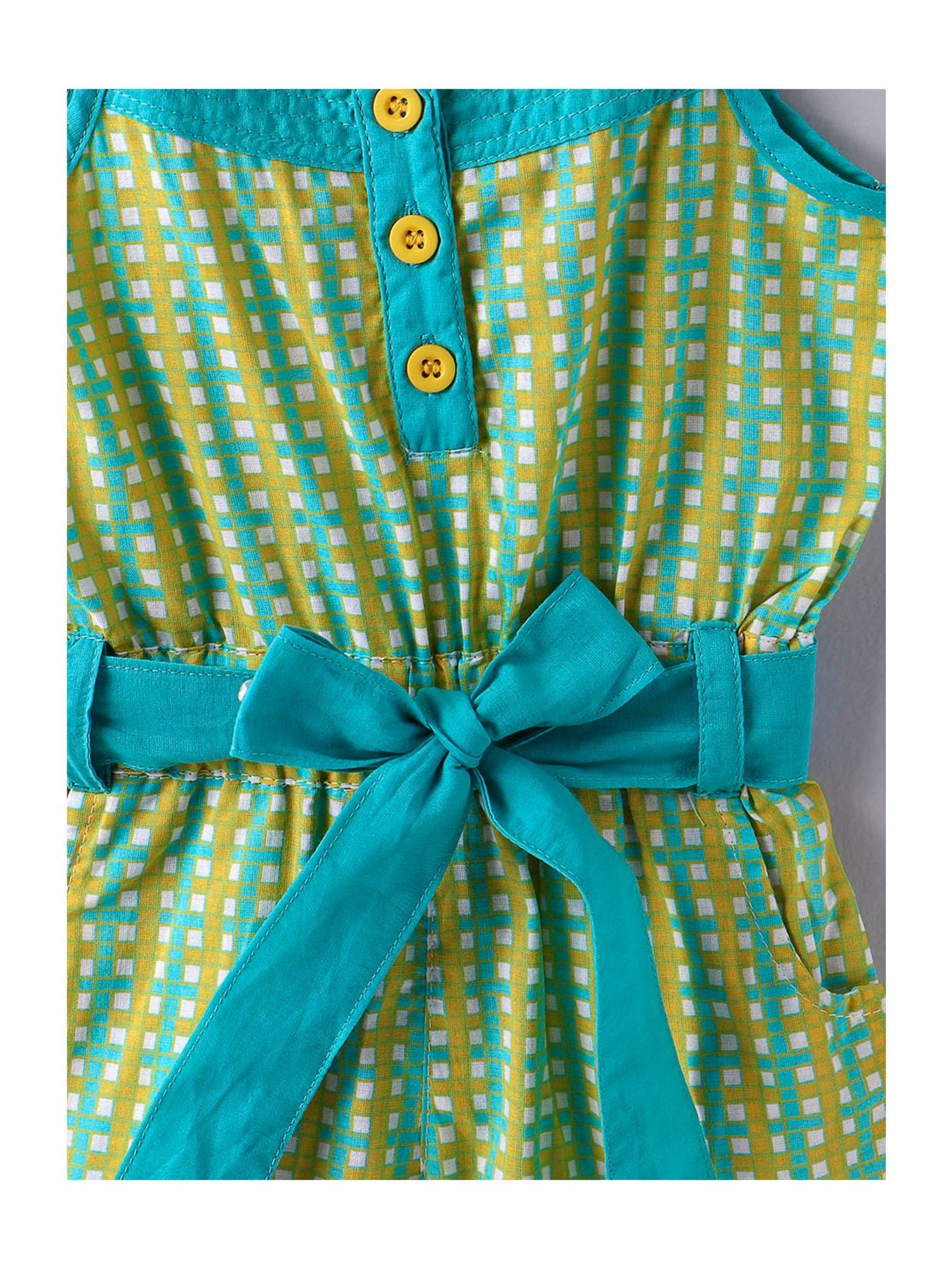 Budding Bees Kids Blue Ombre Jumpsuit with Attached Bow