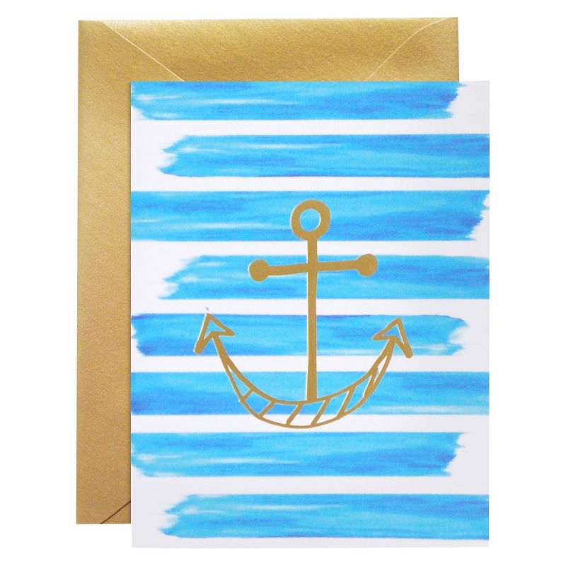 8ct Striped Anchor Notecards