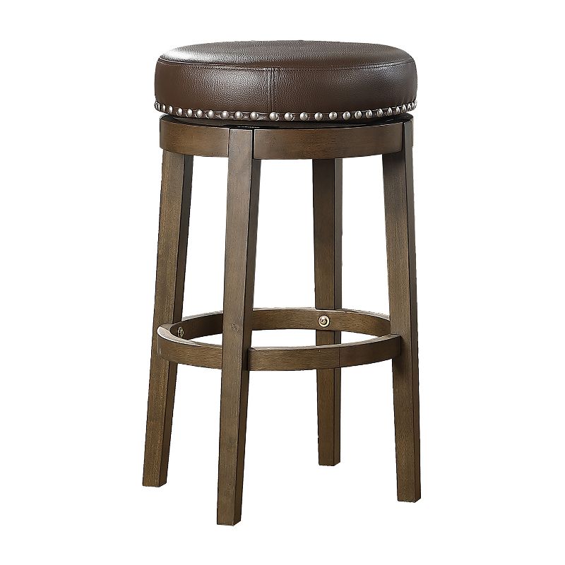 Lexicon Whitby 30.5 Inch Pub Height Round Swivel Seat Bar Stool, Brown (4 Pack)