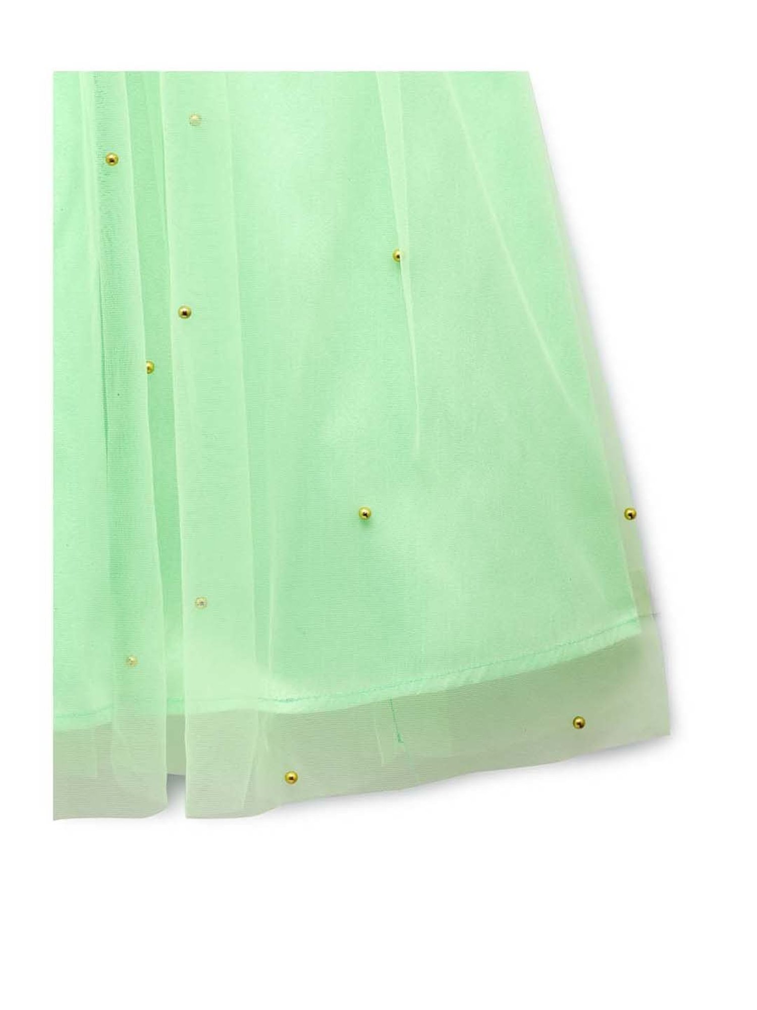studiorasa Kids Green Embellished Skirt