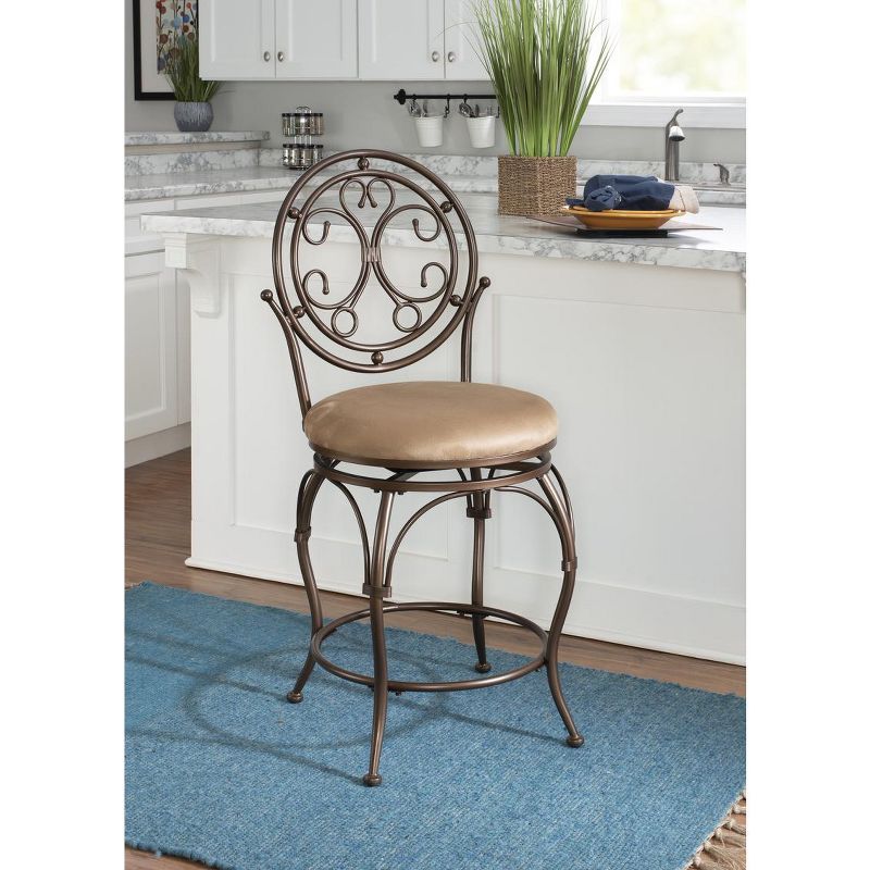 Powell Company Big and Tall Scroll Circle Back Counter Stool