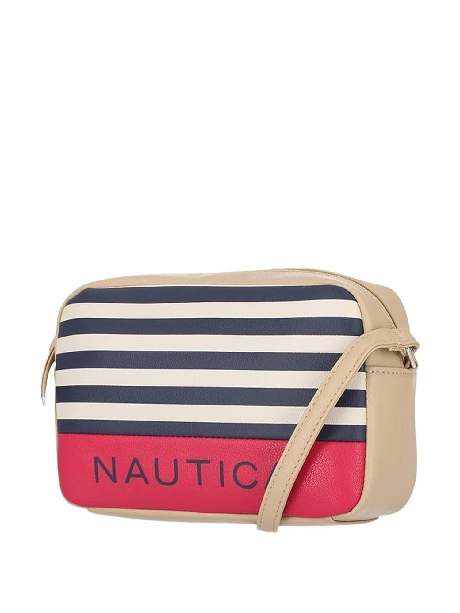 Nautica Beige Printed Medium Sling Handbag