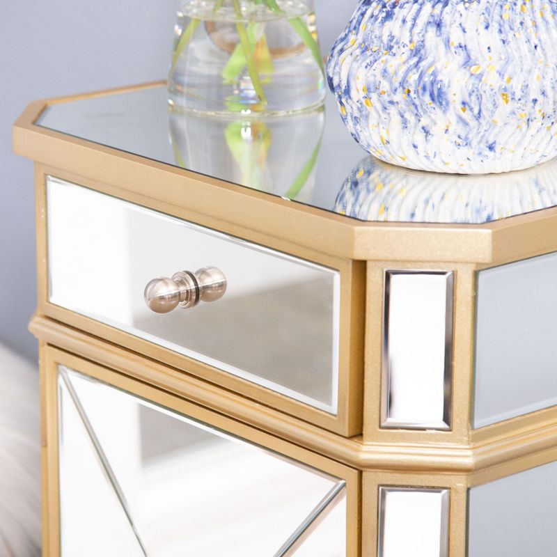 Knapp Mirrored Cabinet Nightstand Gold - Abbyson Living