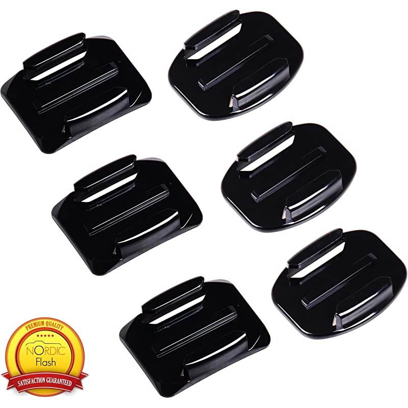 Mounts for GoPro Cameras 3X Curved 3X Flat Mounts Bundle w 3M Sticky Pads Tape Mount to Your HelmetBikeBoardCar Fits All Go Pro Models Premium Camera Accessories