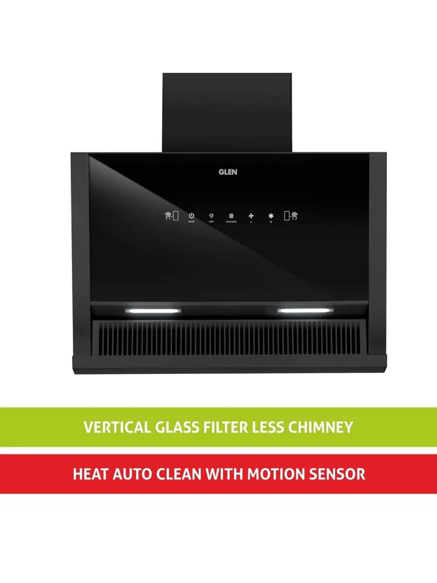 Glen CH6072SXAC60 1200CMH 60cm Wall Mounted Chimney (Black)