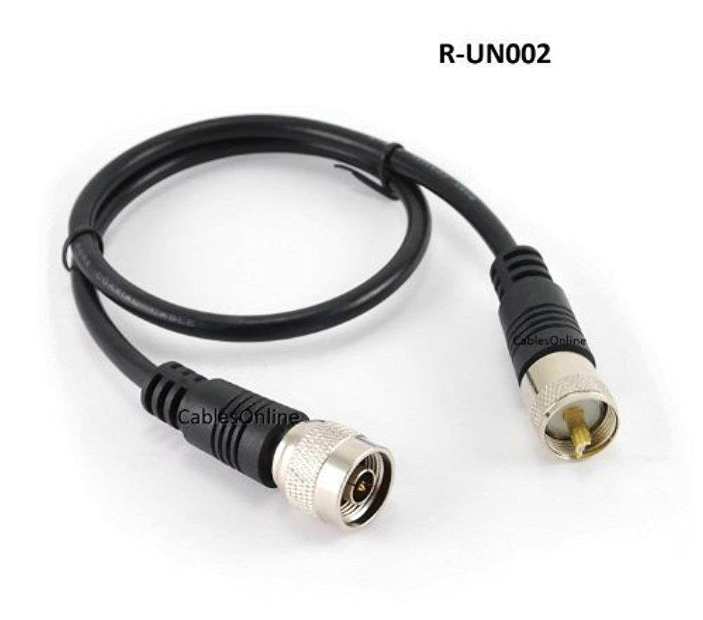 CablesOnline 2ft Premium Grade RG8x Coax UHF (PL259) Male to N-Type Male Antenna Cable (R-UN002)