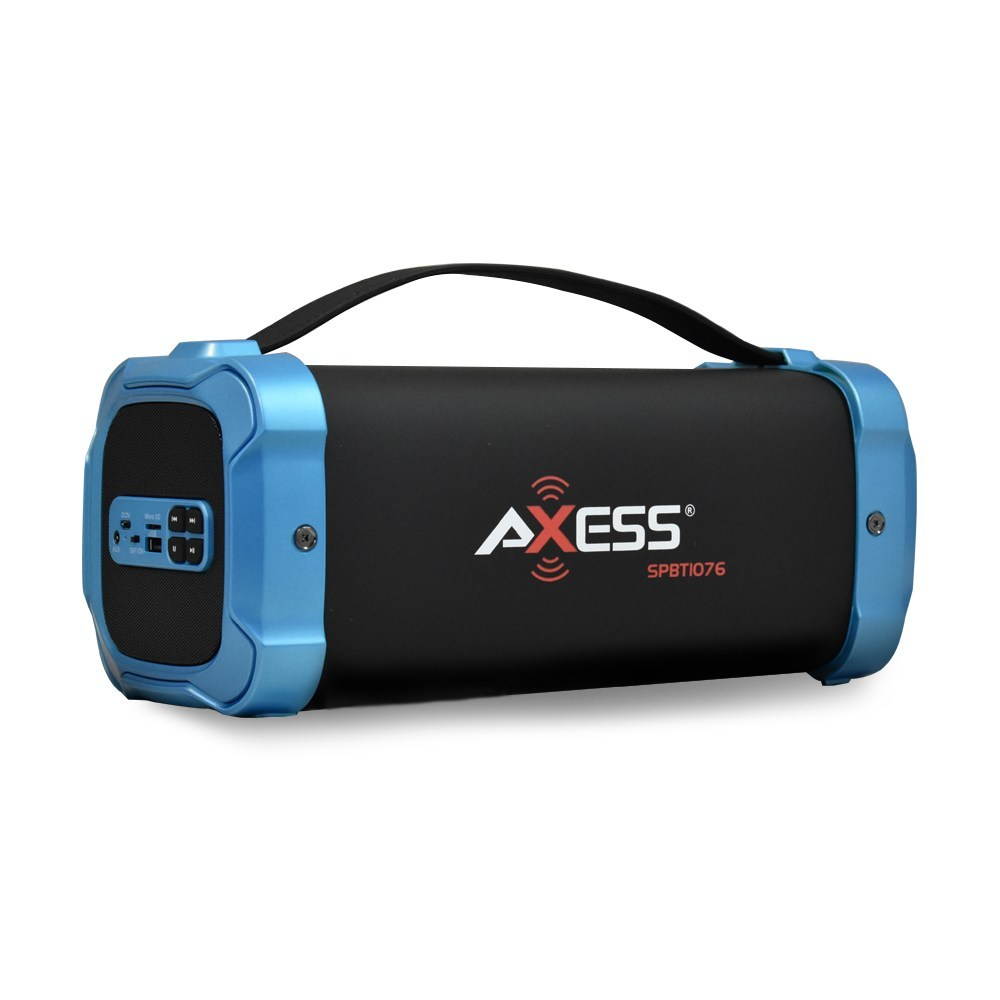 AXESS BLUETOOTH MEDIA SPEAKER W/AM-FM RADIO, USB AND AUX-BLACK/BLUE