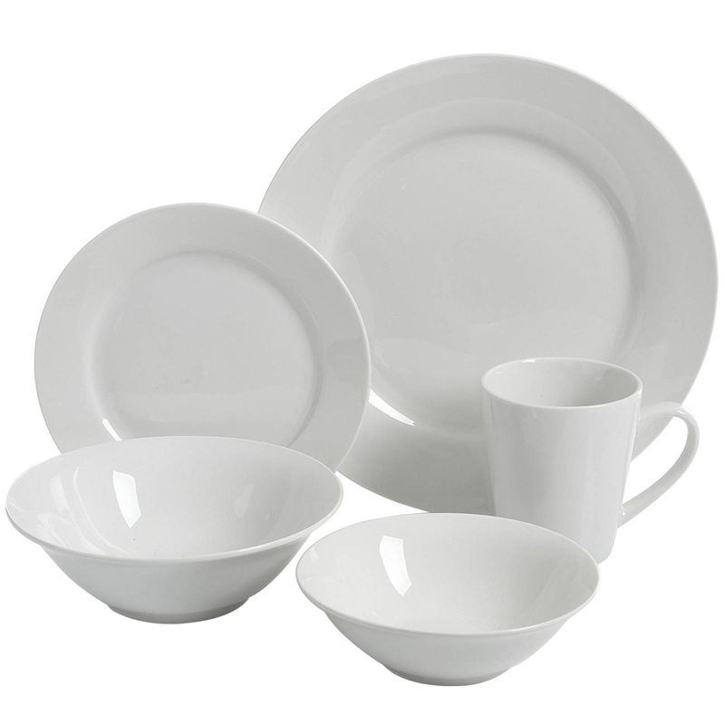 Gibson Home 30pc Ceramic Noble Court Dinnerware Set White