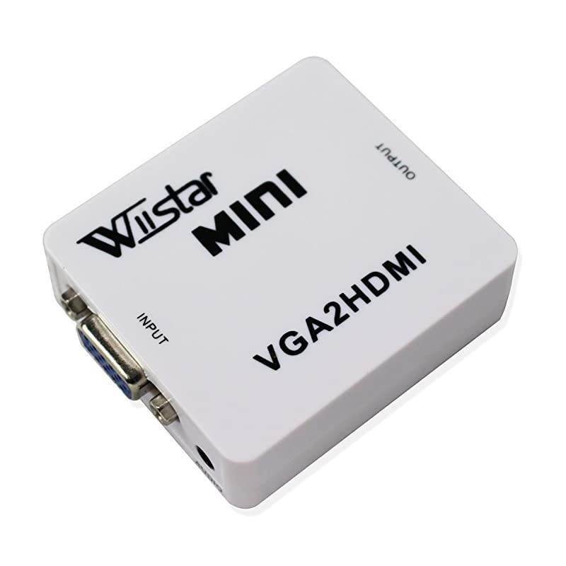 VGA to HDMI Converter 35 Audio Video Adapter Full HD 1080P VGA2HDMI for PC Laptop Dispaly Projector White