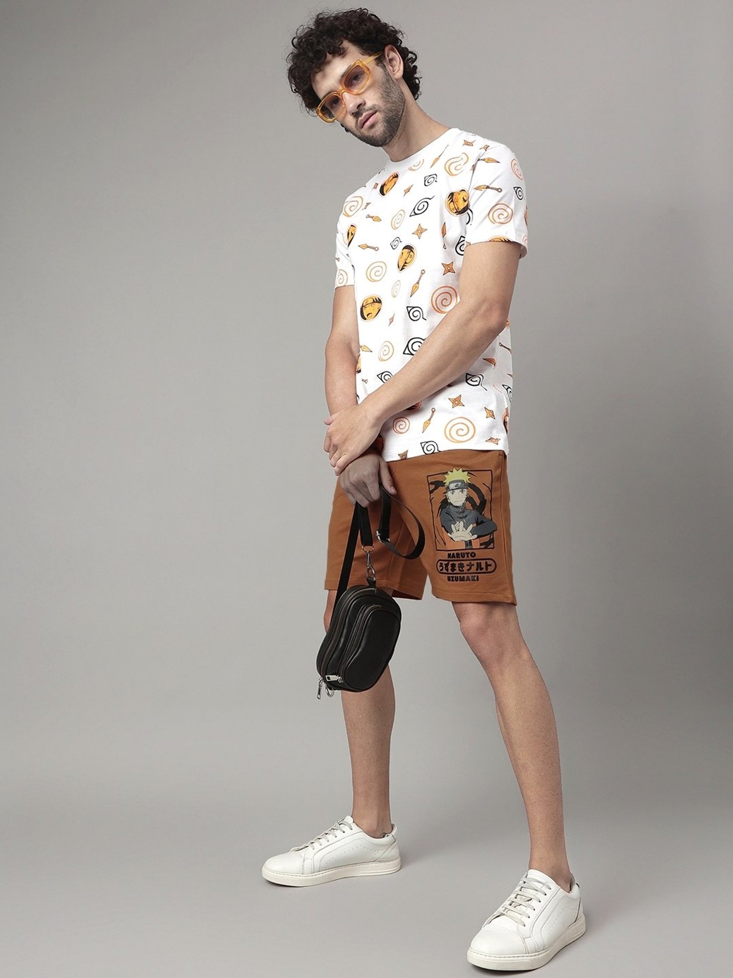 Free Authority Thai Curry Regular Fit Naruto Printed Shorts