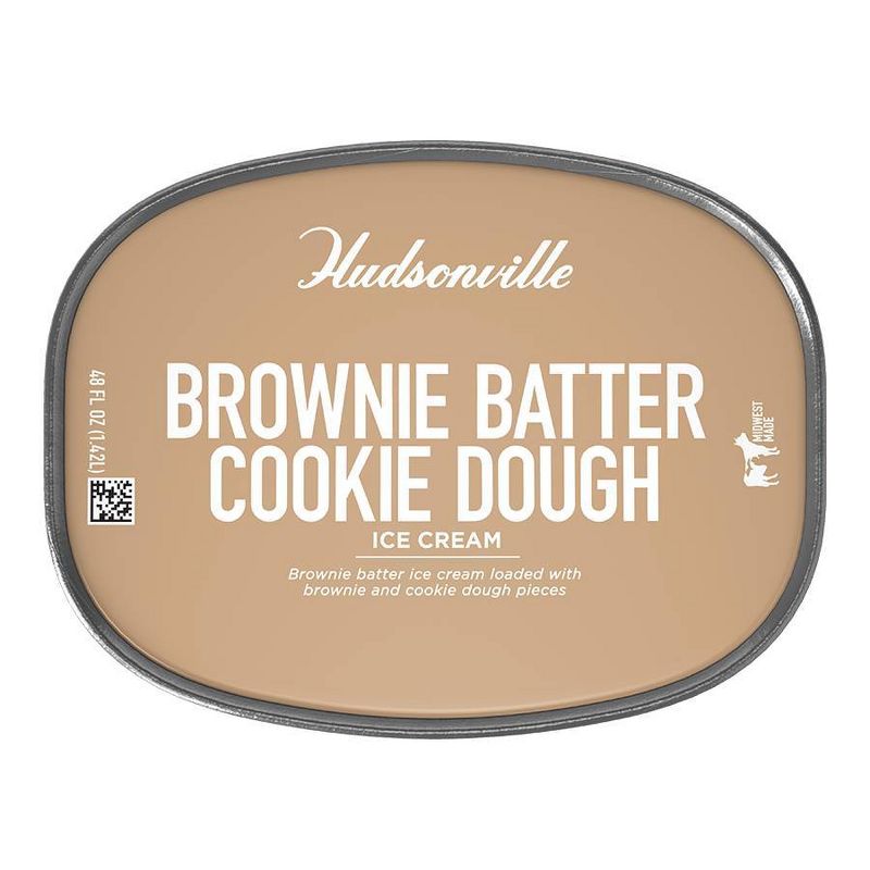 Hudsonville Creamery Brownie Batter Cookie Dough Ice Cream - 48oz