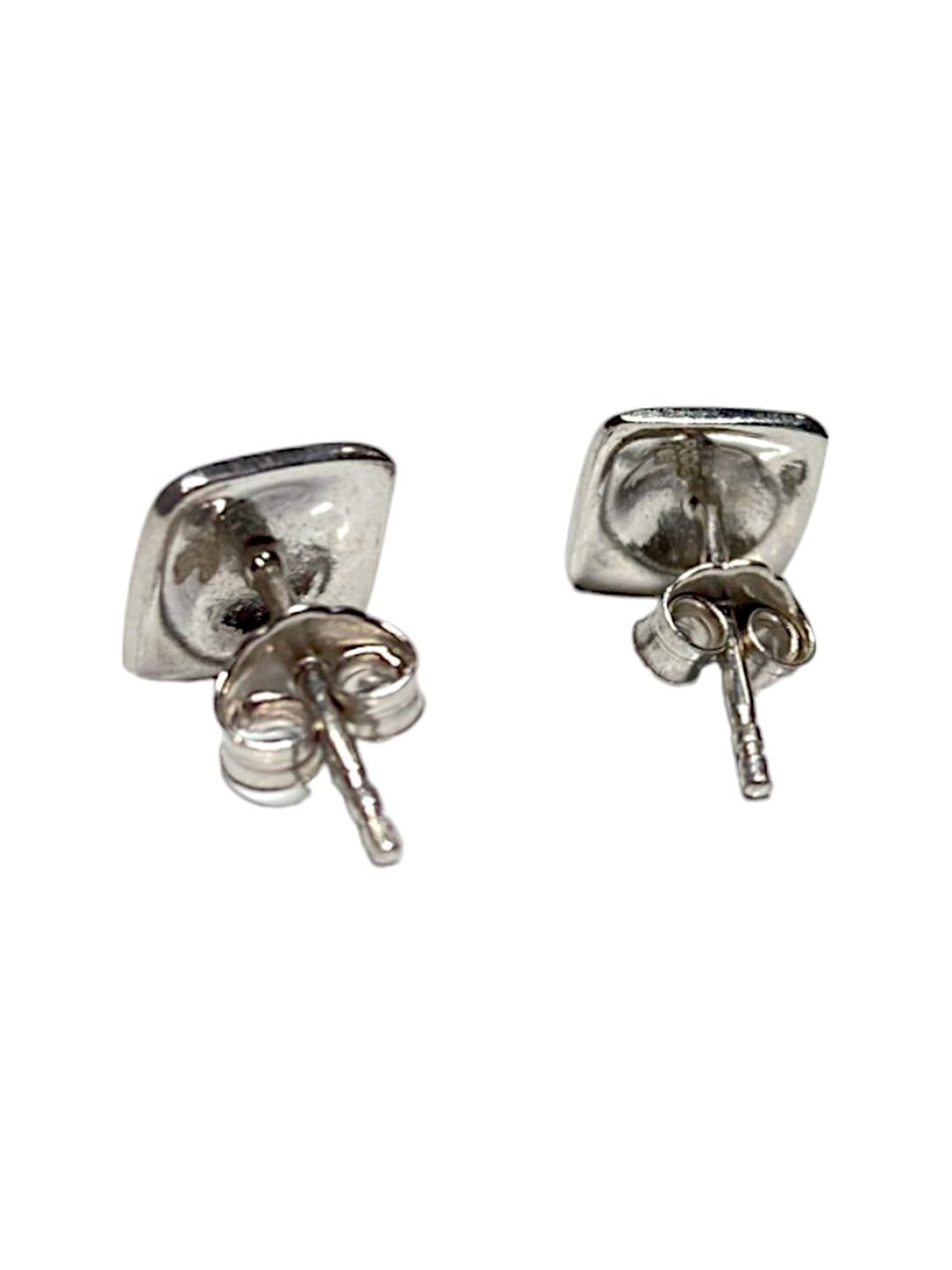 Rihi by P.C. Chandra Jewellers 92.5 Sterling Silver Square Green Stud Earrings for Women & Girls