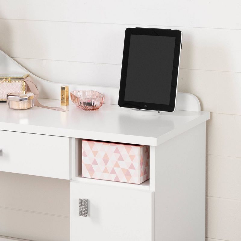 Tiara Makeup Desk Pure White - South Shore
