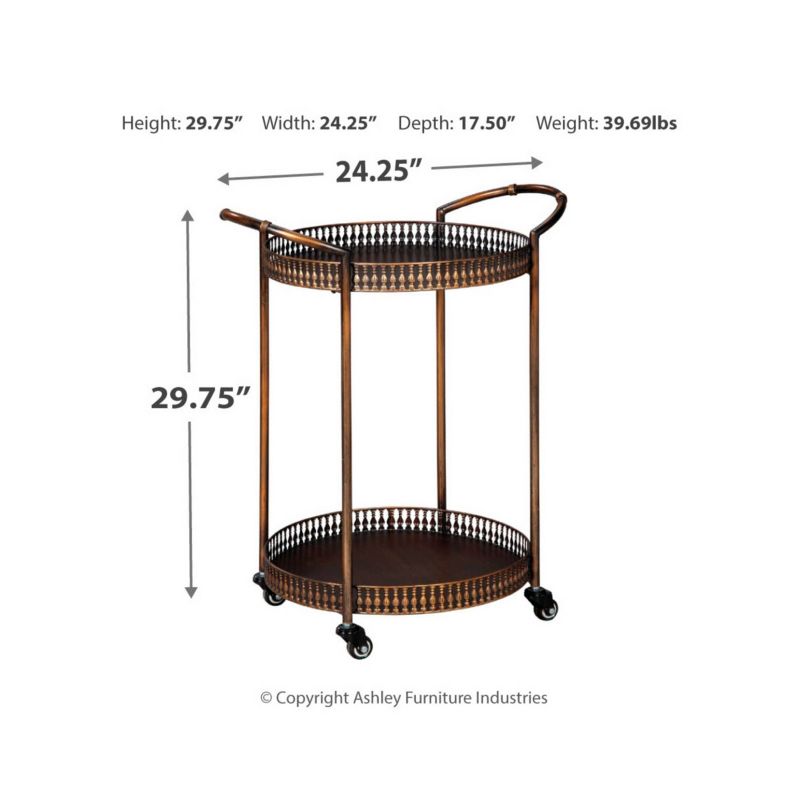 Flash Furniture Castleberry Rustic Wood Grain and Iron Kitchen Serving and Bar Cart