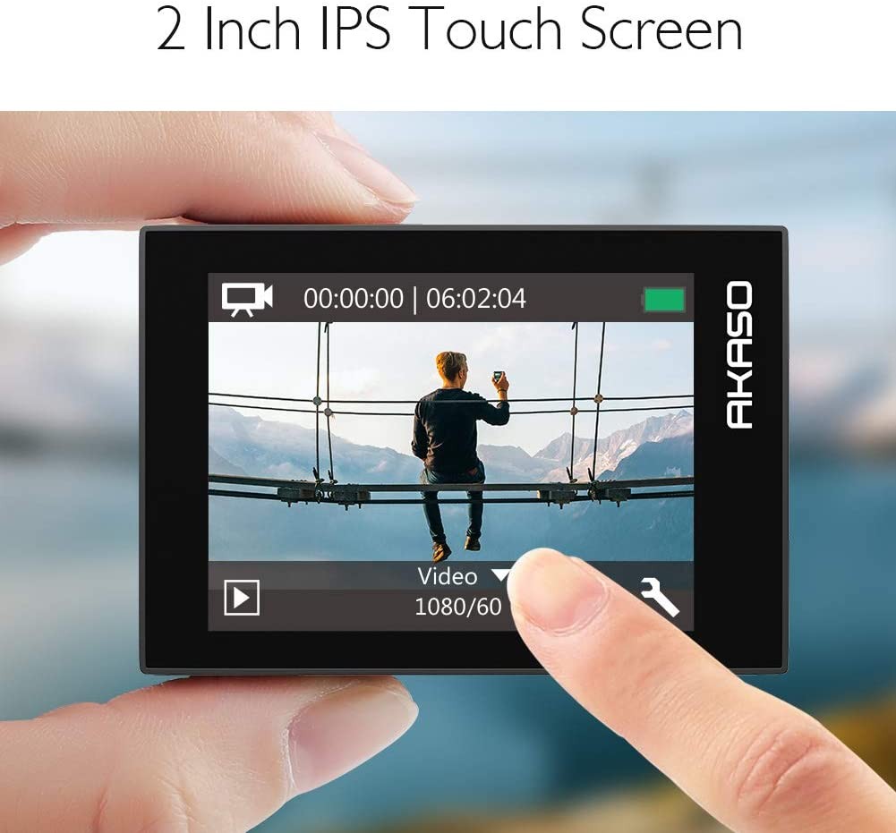 AKASO EK7000 Pro 4K Action Camera with Touch Screen EIS Adjustable View Angle Web Camera 40m Waterproof Camera Remote Control Sports Camera with Helmet Accessories Kit