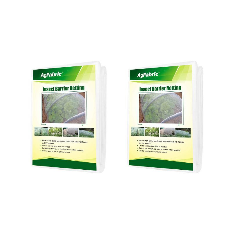 Agfabric Insect, Mosquito, and Bird Barrier Mesh Cover Net Netting Roll Screen for Outdoor Plants, 4 x 100 Foot, White (2 Pack)