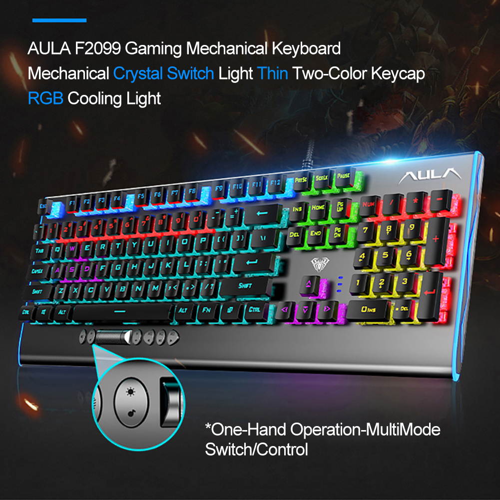 Mechanical Gaming Keyboard Wired with 87 Keys Anti-Ghosting Programmable RGB Rainbow Backlit for Laptop Games and Work (Blue Switch, Black)