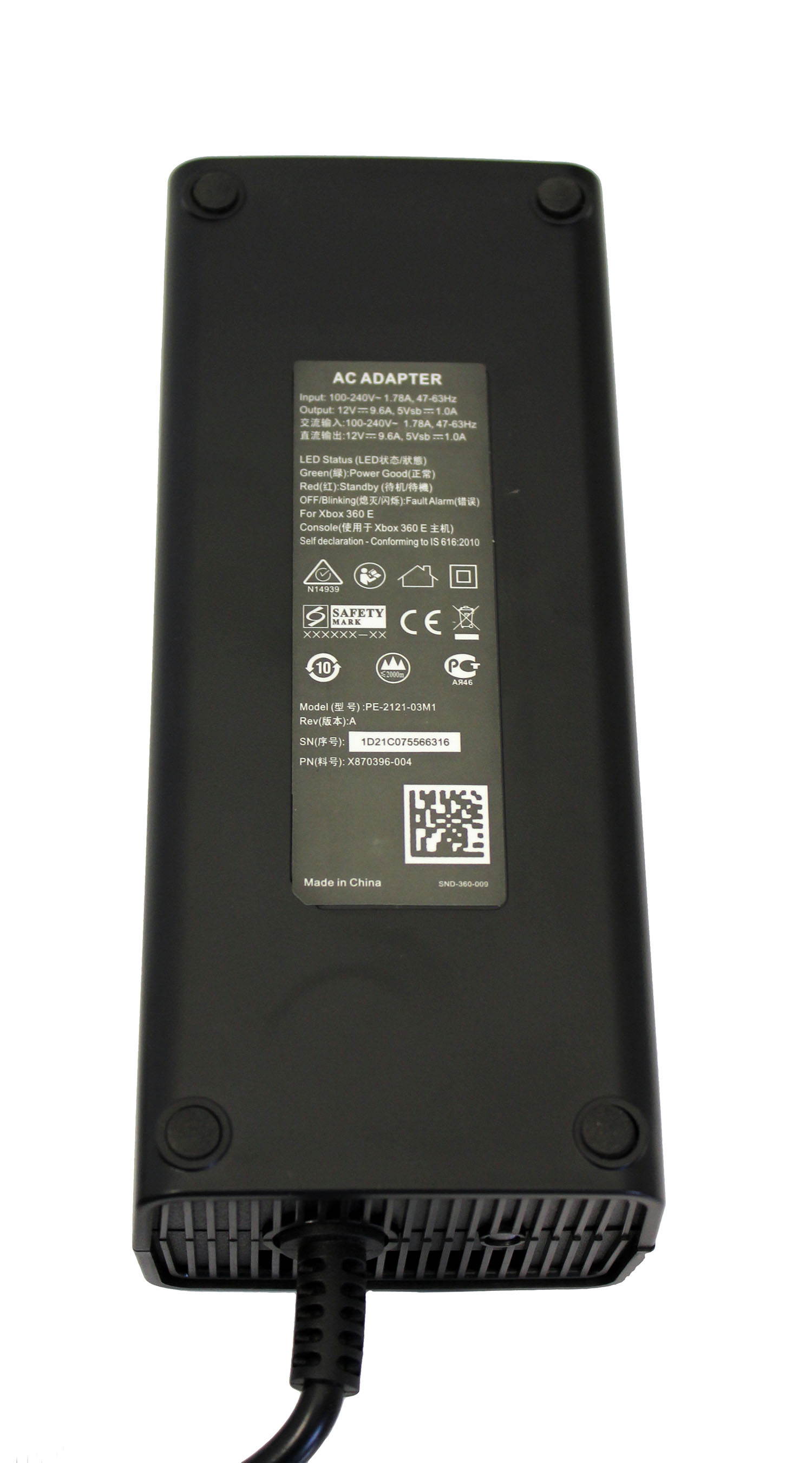 Replacement AC Power Adapter for XBox 360 E by Mars Devices