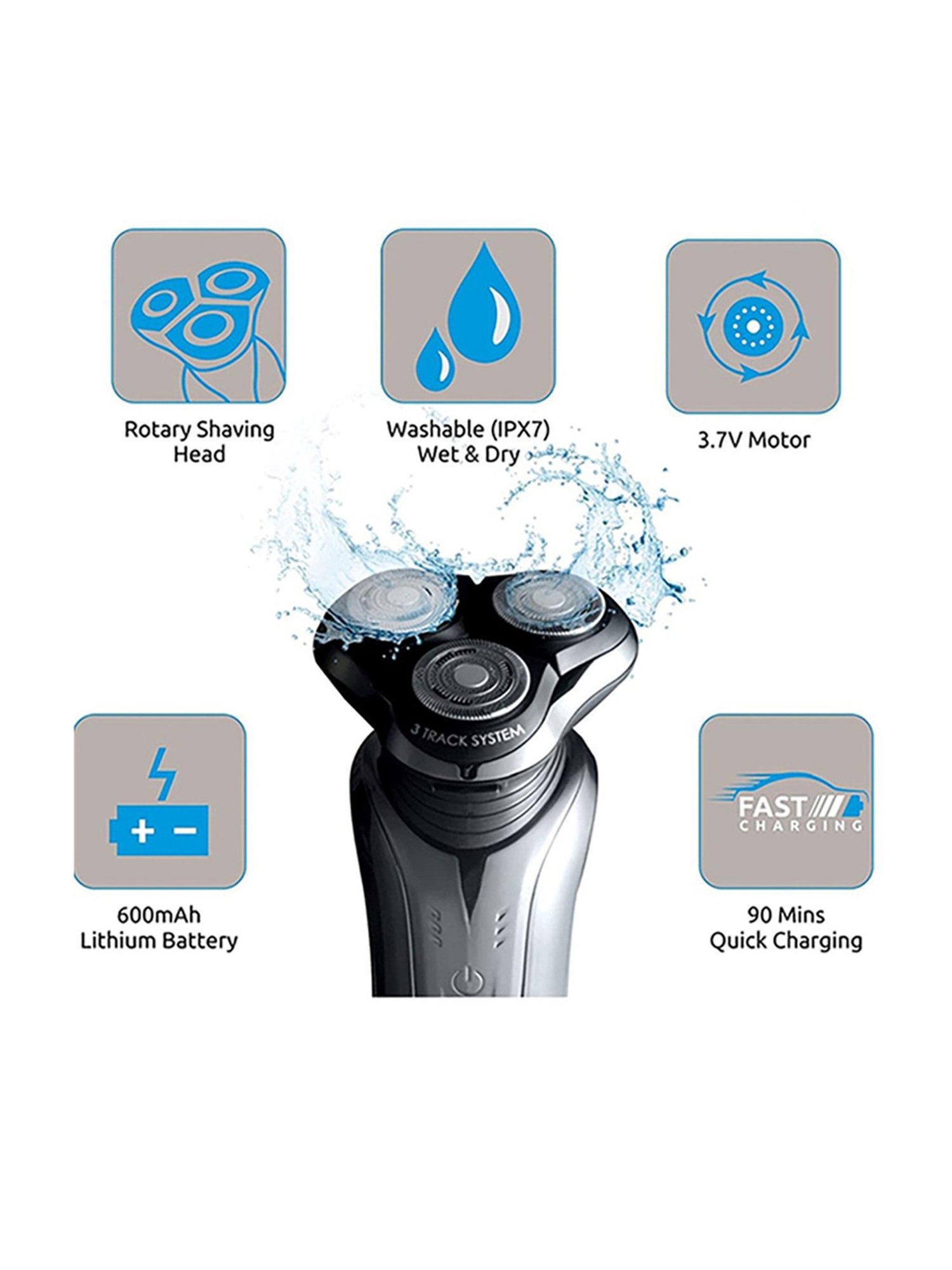 Groomiist PSK-06 Platinum Series Cordless 6 in 1 Professional Grooming Kit - 60 Min Runtime (Black)