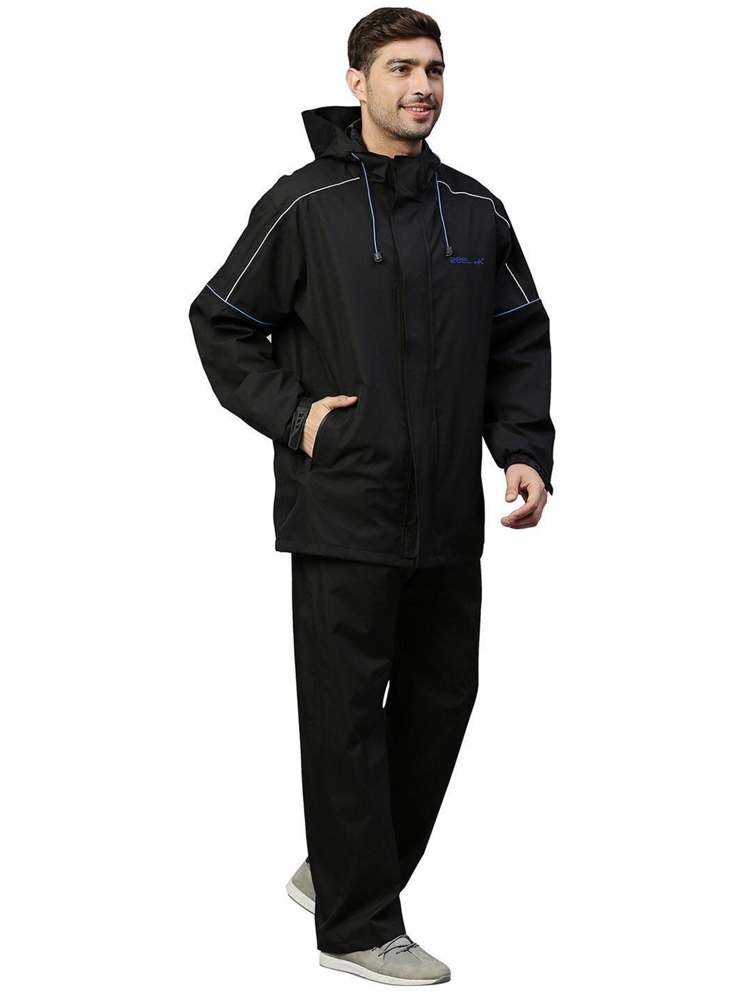Zeel Black Regular Fit Raincoat Set