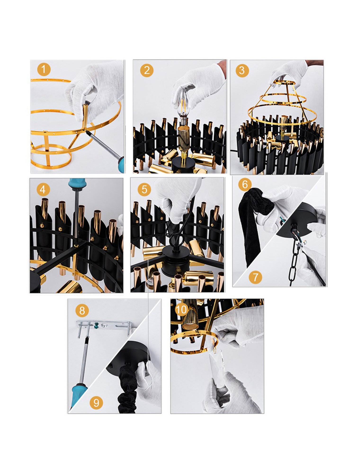 Homesake Black Metal Crystal Chandelier